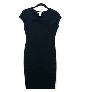 Arden B Black Textured Midi Dress